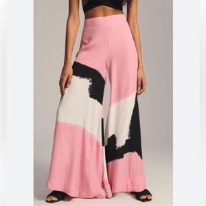 SWF Wide Leg Flowy Pants Pink Combo Graphic